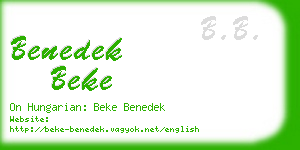 benedek beke business card